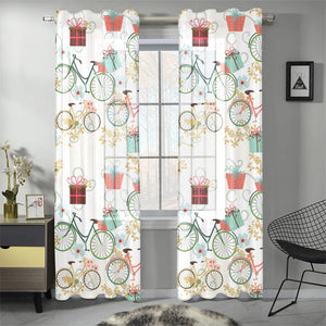 Bicycle Pattern Print Design 05 Gauze Curtain