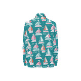 Cute sailboat pattern Women's Long Sleeve Polo Shirt