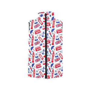 British Pattern Print Design 01 Men's Padded Vest