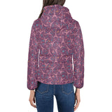 Eiffel Tower Heart Pattern Print Design 04 Women's Padded Hooded Jacket