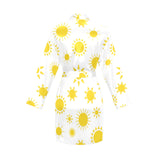 Sun pattern Women's Long Sleeve Belted Night Robe