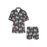 Camera Pattern Print Design 04 Women's V-Neck Short Pajama Set