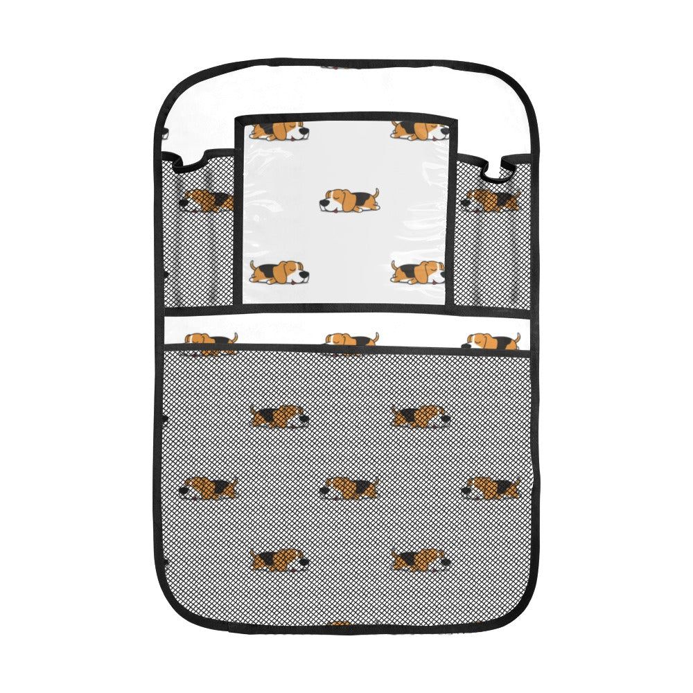 Cute beagle dog sleeping pattern Car Seat Back Organizer