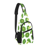 Cute broccoli pattern All Over Print Chest Bag