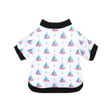 Sailboat anchor pattern All Over Print Pet Dog Round Neck Fuzzy Shirt