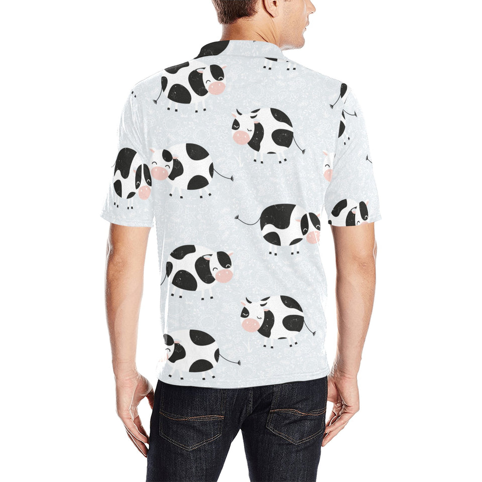 Cute cows pattern Men's All Over Print Polo Shirt