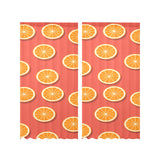 Oranges pattern red background Gauze Curtain