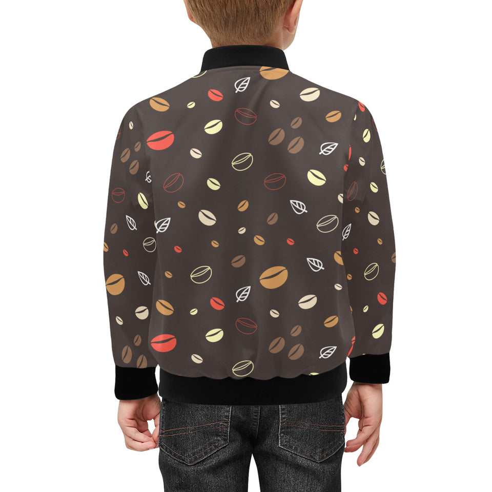 Coffee bean leave pattern Kids' Boys' Girls' Bomber Jacket