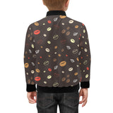 Coffee bean leave pattern Kids' Boys' Girls' Bomber Jacket