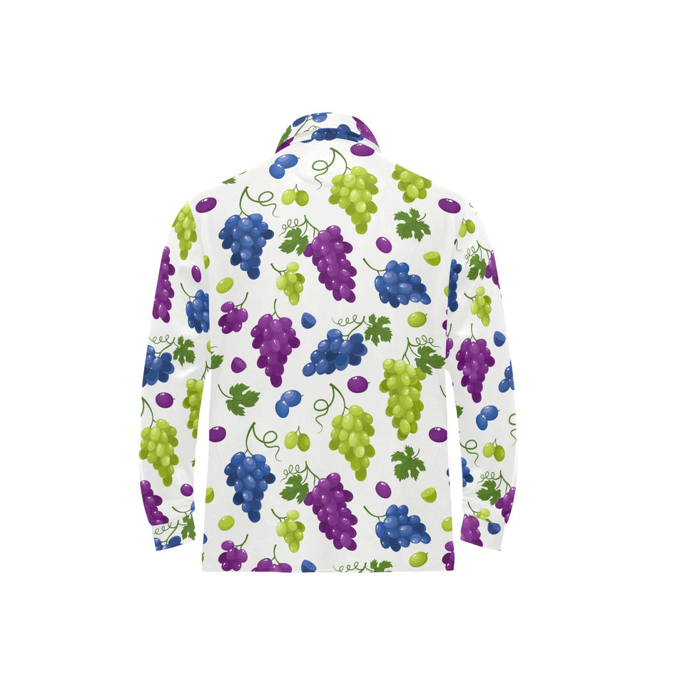 Grape pattern Men's Long Sleeve Polo Shirt