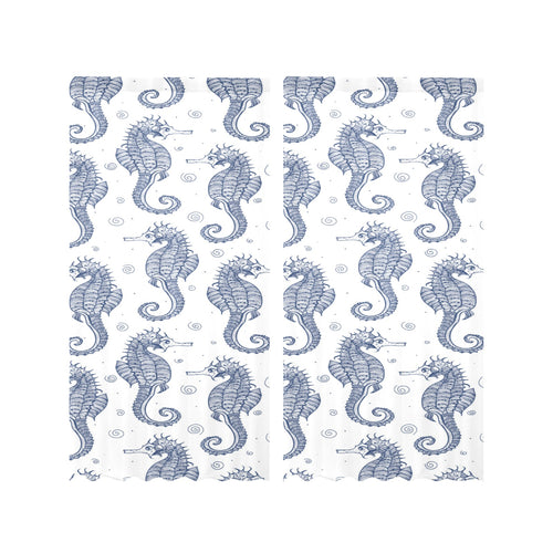 Seahorse pattern background Gauze Curtain
