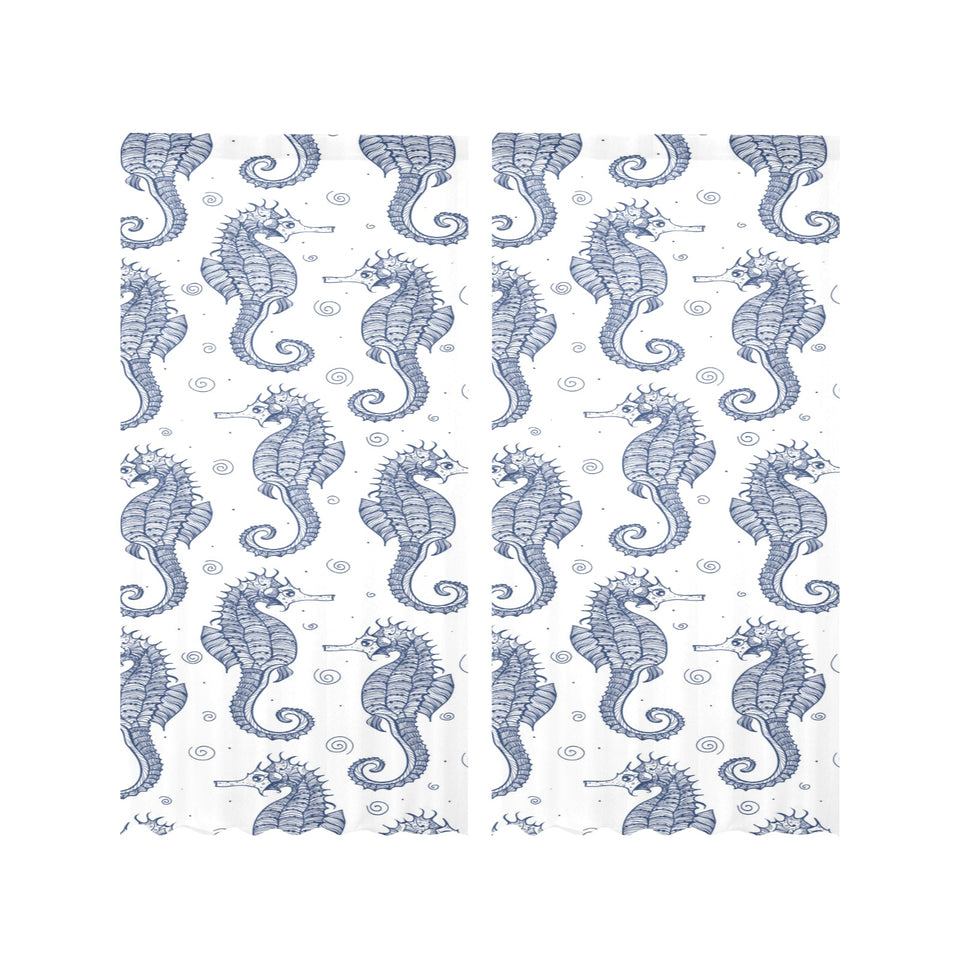 Seahorse pattern background Gauze Curtain