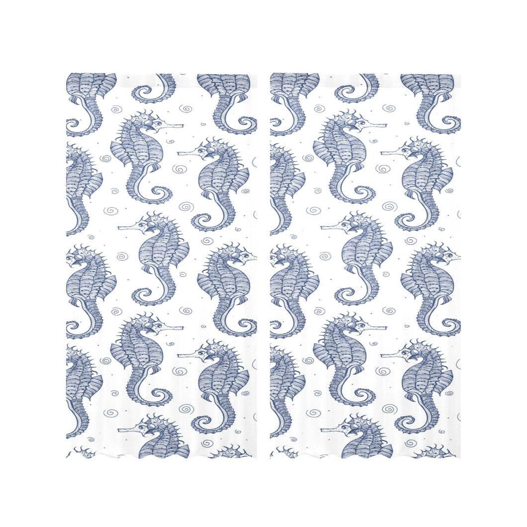 Seahorse pattern background Gauze Curtain