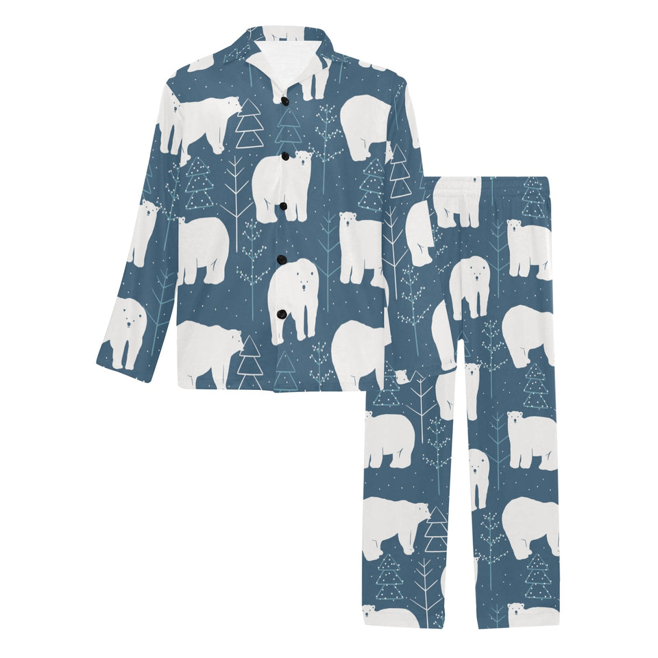 polar bear mother her child pattern Men's Long Pajama Set