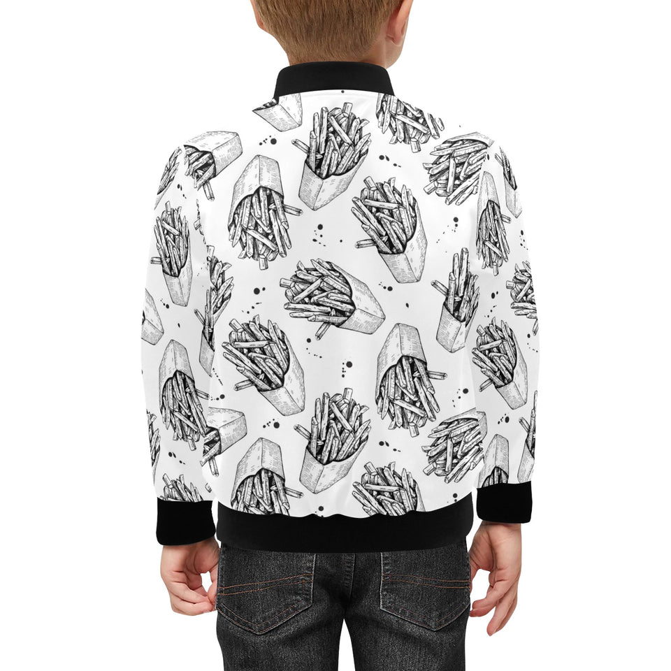 Hand drawn french fries pattern Kids' Boys' Girls' Bomber Jacket