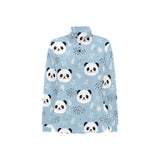 Cute panda pattern Women's Long Sleeve Polo Shirt
