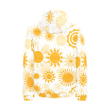 Sun design pattern Men's Padded Hooded Jacket