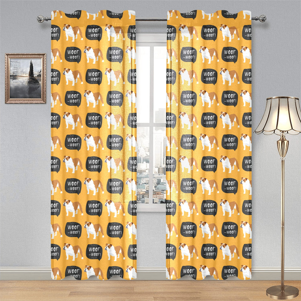 English Bulldog Pattern Print Design 04 Gauze Curtain