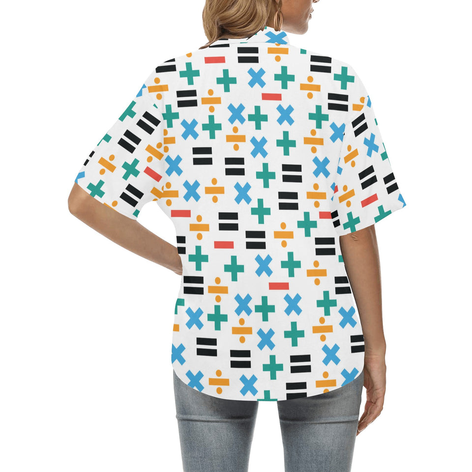 Math Pattern Print Design 05 Women's All Over Print Hawaiian Shirt
