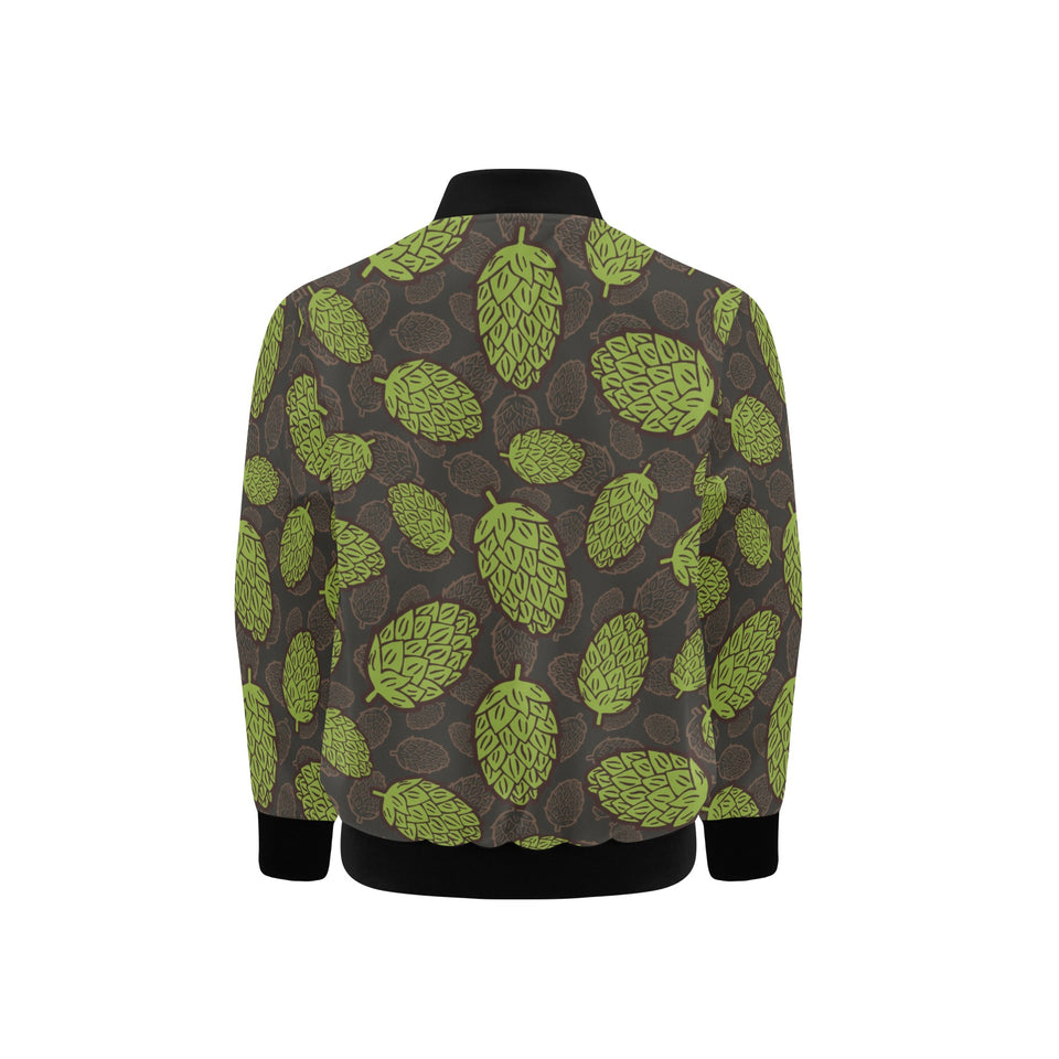 Hop pattern black background Kids' Boys' Girls' Bomber Jacket