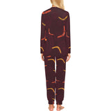 Boomerang Australian aboriginal ornament circle bl Women's All Over Print Pajama Set