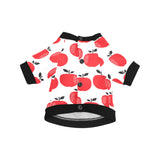 red apples white background All Over Print Pet Dog Round Neck Fuzzy Shirt