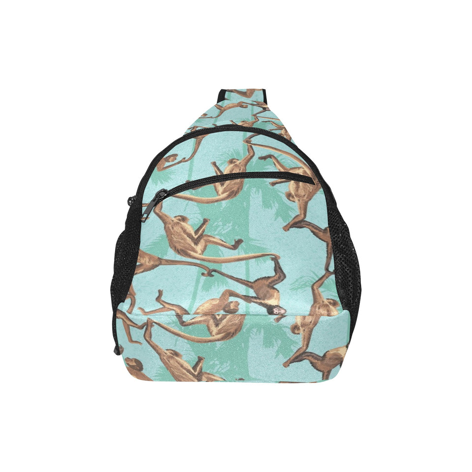Monkey Palm tree background All Over Print Chest Bag