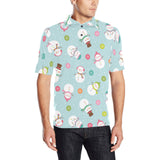 Cute snowman snowflake pattern Men's All Over Print Polo Shirt