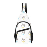 Cute Siberian Husky pattern All Over Print Chest Bag
