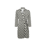 Coffee bean abstract modern pattern Men's Long Sleeve Belted Night Robe