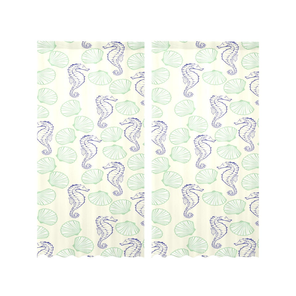 Seahorse shell pattern Gauze Curtain