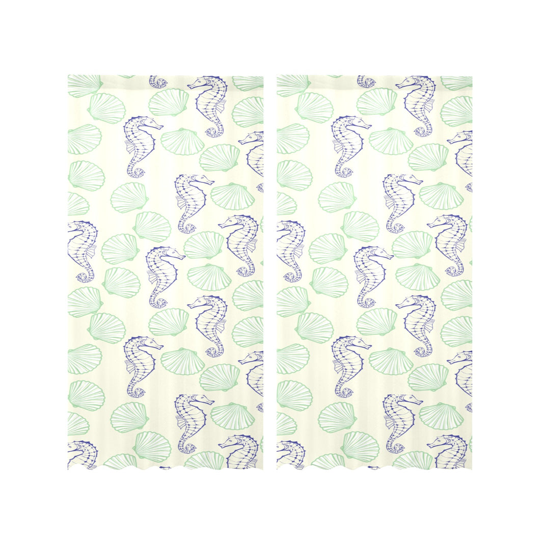Seahorse shell pattern Gauze Curtain