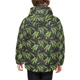 Green Peas Pattern Print Design 02 Kids' Boys' Girls' Padded Hooded Jacket