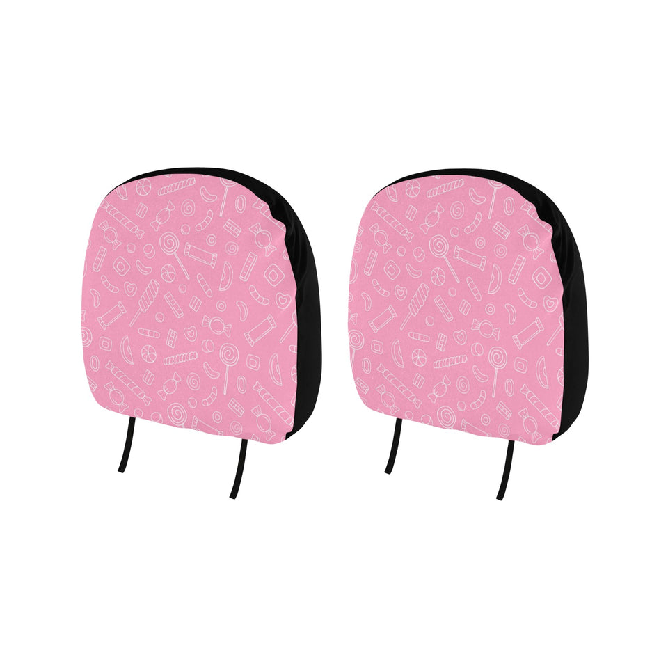 Sweet candy pink background Car Headrest Cover