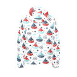 Cute color paper sailboat pattern Kids' Boys' Girls' Padded Hooded Jacket