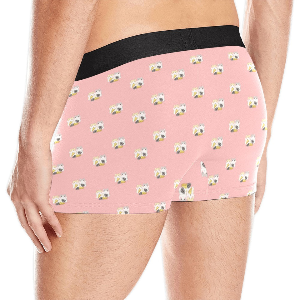 Cute hamster cheese pattern pink background Men's All Over Print Boxer Briefs Men's Underwear