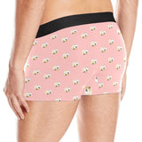 Cute hamster cheese pattern pink background Men's All Over Print Boxer Briefs Men's Underwear