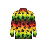 Canabis Marijuana Weed Pattern Print Design 03 Men's Long Sleeve Polo Shirt