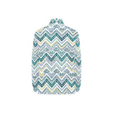 zigzag chevron paint design pattern Women's Long Sleeve Polo Shirt