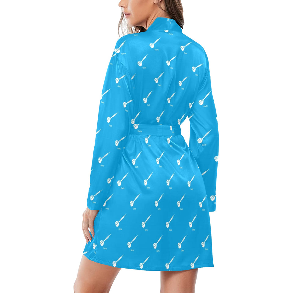 Darts Pattern Print Design 05 Women's Long Sleeve Belted Night Robe