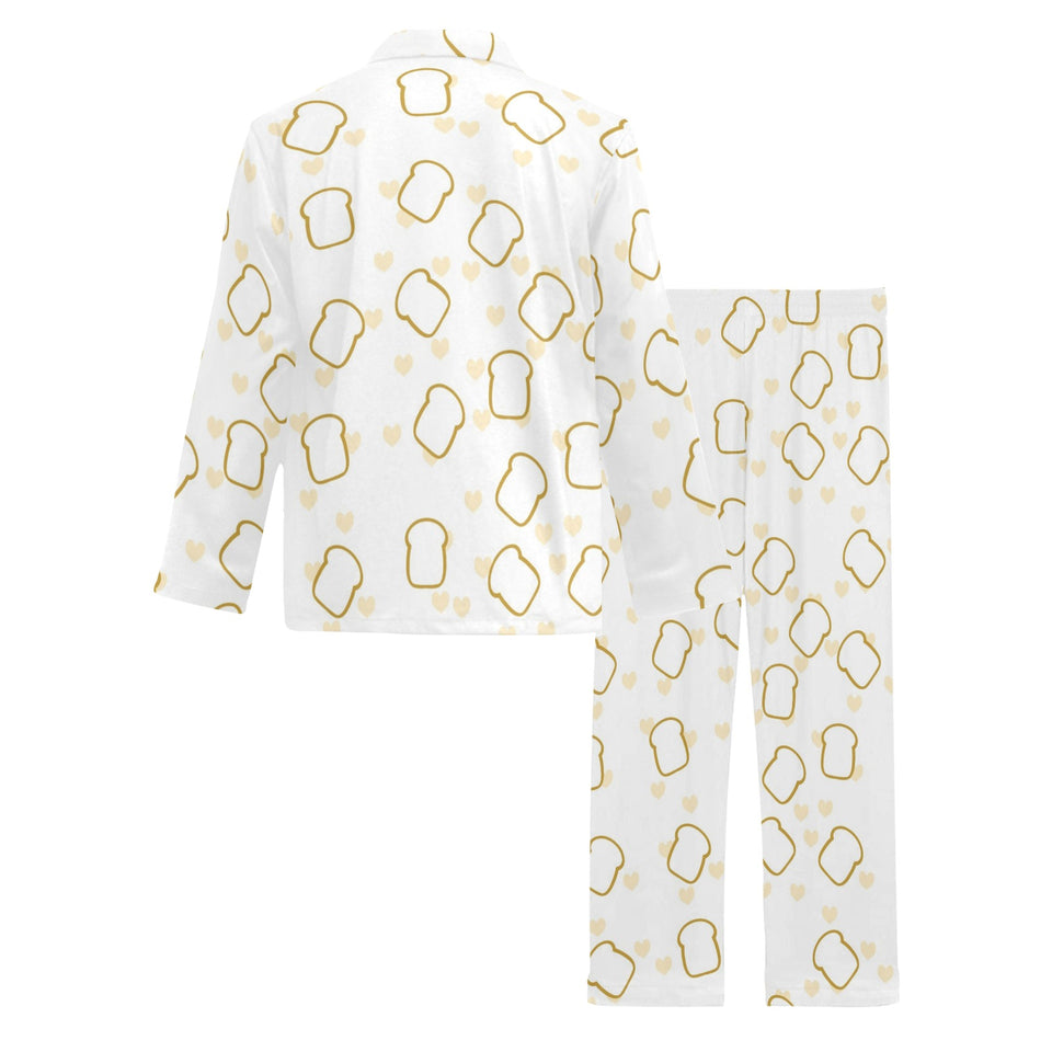 Bread Toast Pattern Print Design 01 Men's Long Pajama Set
