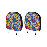 Passion fruit blue background Car Headrest Cover