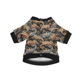 Chameleon lizard tropical leaves palm tree All Over Print Pet Dog Round Neck Fuzzy Shirt
