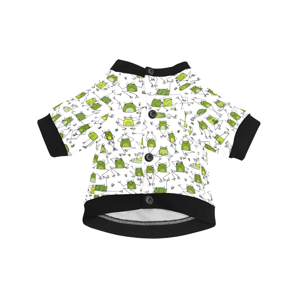 Sketch funny frog pattern All Over Print Pet Dog Round Neck Fuzzy Shirt
