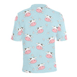 Cute cow flower pattern Men's All Over Print Polo Shirt