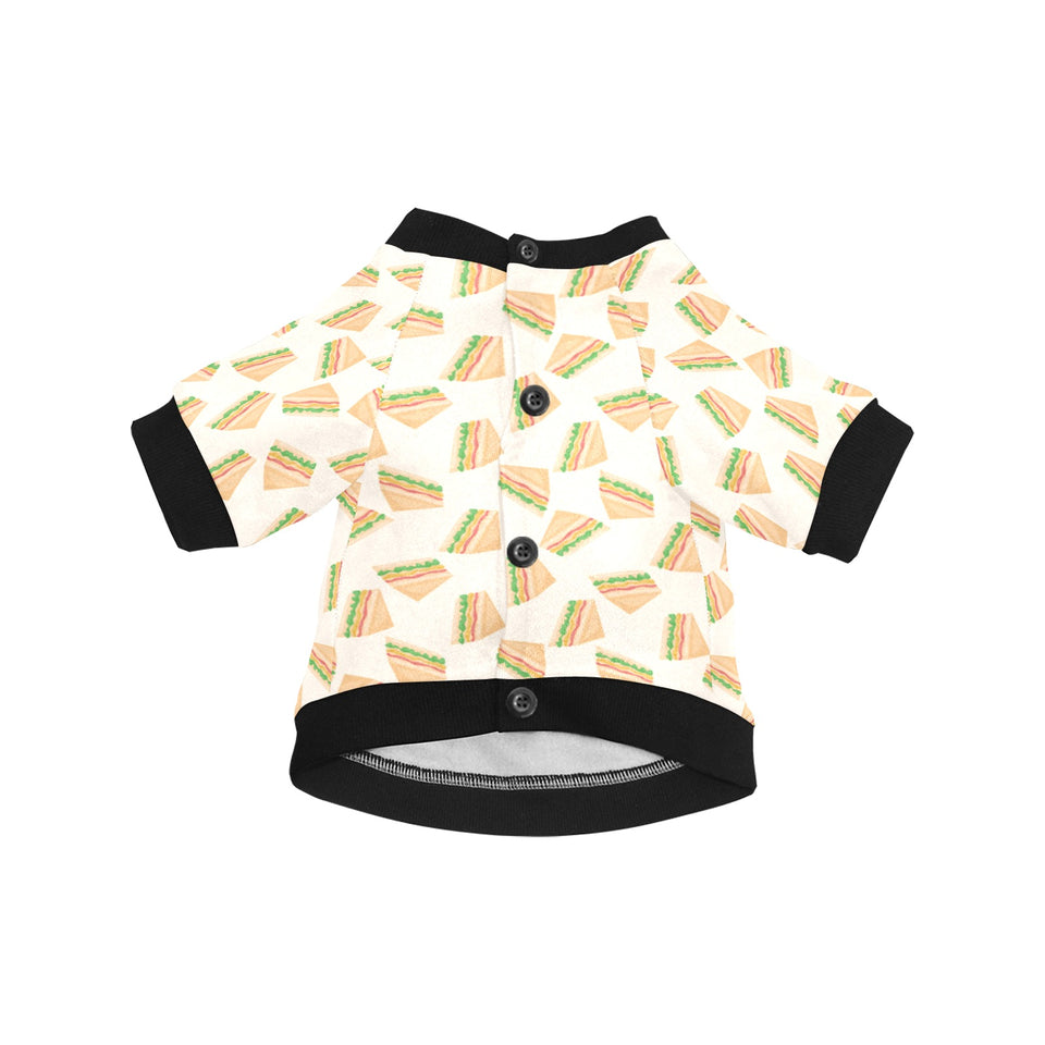 Sandwich Pattern Print Design 01 All Over Print Pet Dog Round Neck Fuzzy Shirt