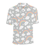 Cute rainbow clound star pattern Men's All Over Print Polo Shirt