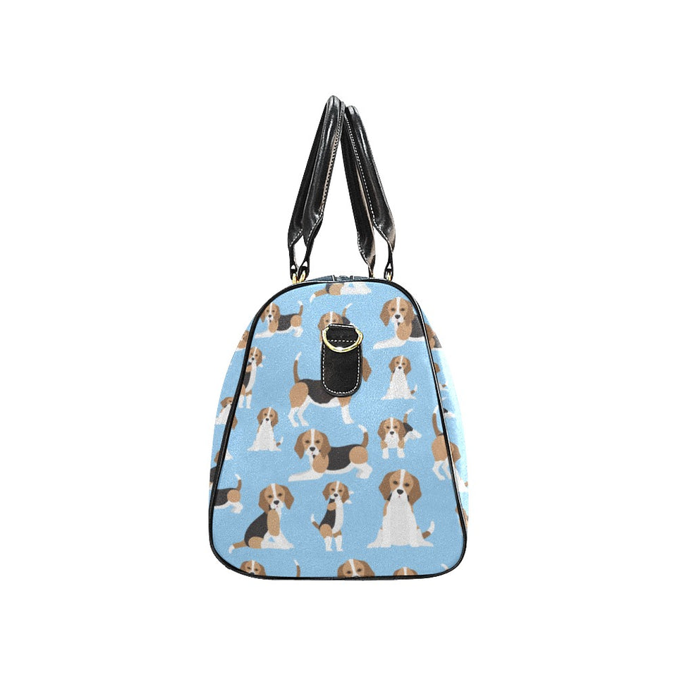 Beagle dog blue background pattern Travel Bag
