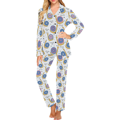 Snail Pattern Print Design 05 Women's Long Pajama Set
