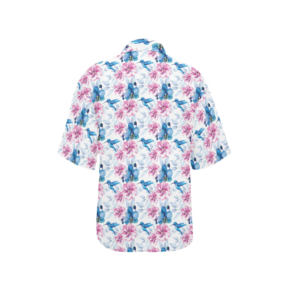 Hummingbird Pattern Print Design 02 Women's All Over Print Hawaiian Shirt